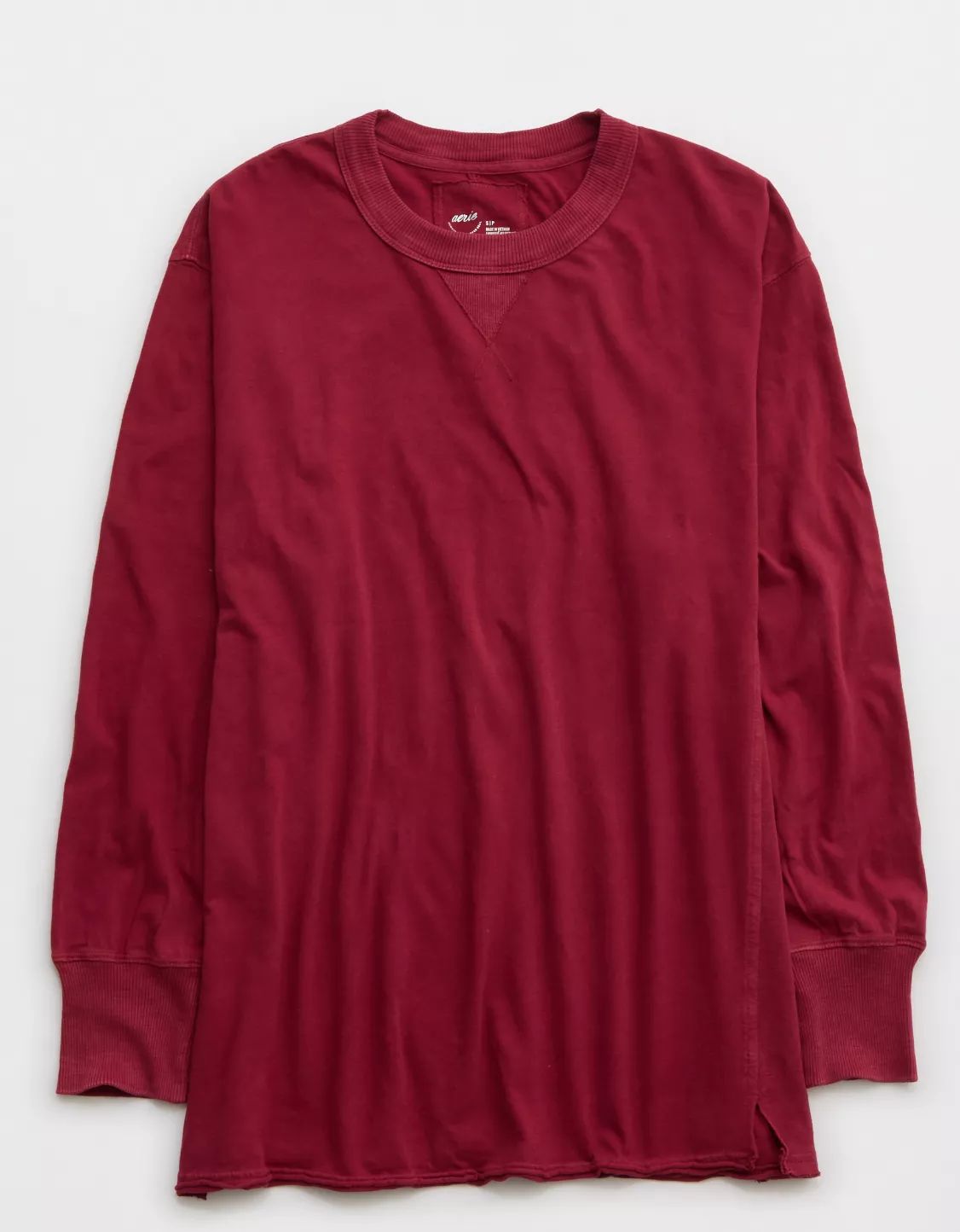 Aerie Cozy Long Sleeve Oversized Boyfriend T-Shirt | American Eagle Outfitters (US & CA)