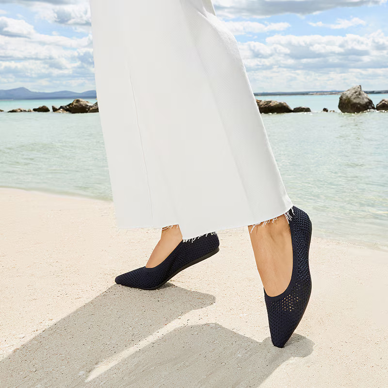 Pointed-Toe Breathable Mesh Ballet Flats (Aria 5°) | VIVAIA