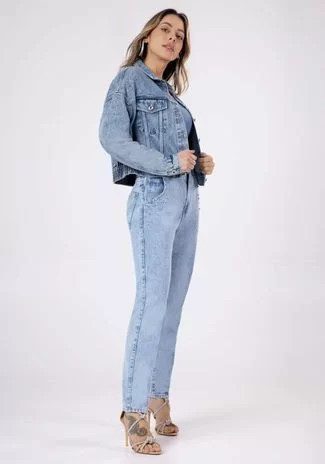 Jaqueta Bomber Jeans com Brilho | Dafiti (BR)