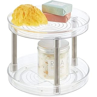 mDesign 2 Tier Lazy Susan Turntable Food Storage Container for Cabinets, Pantry, Fridge, Countert... | Amazon (US)
