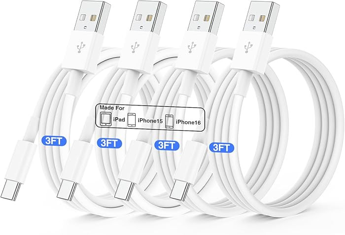 4 Pack USB C Fast Charging Cable 3FT For iPhone 17 16 15/17 16 15 Pro/16 15 Pro max/16 15 Plus,US... | Amazon (US)