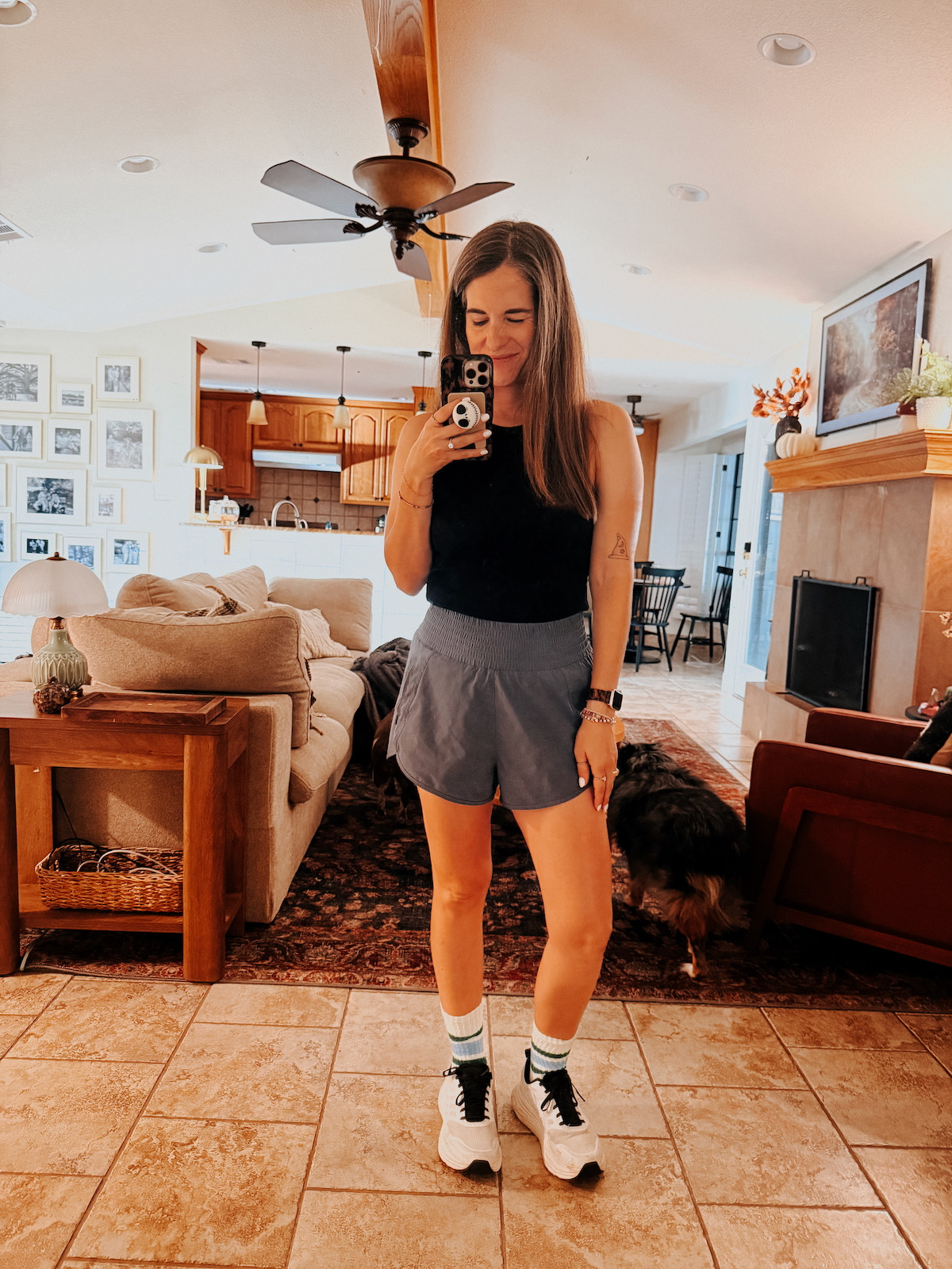 These athletic shorts are PERFECT for days when I'm running around with the kids, and the sneakers are under $50!  

 #LTKdayinmylife #LTKootd #LTKmomlife