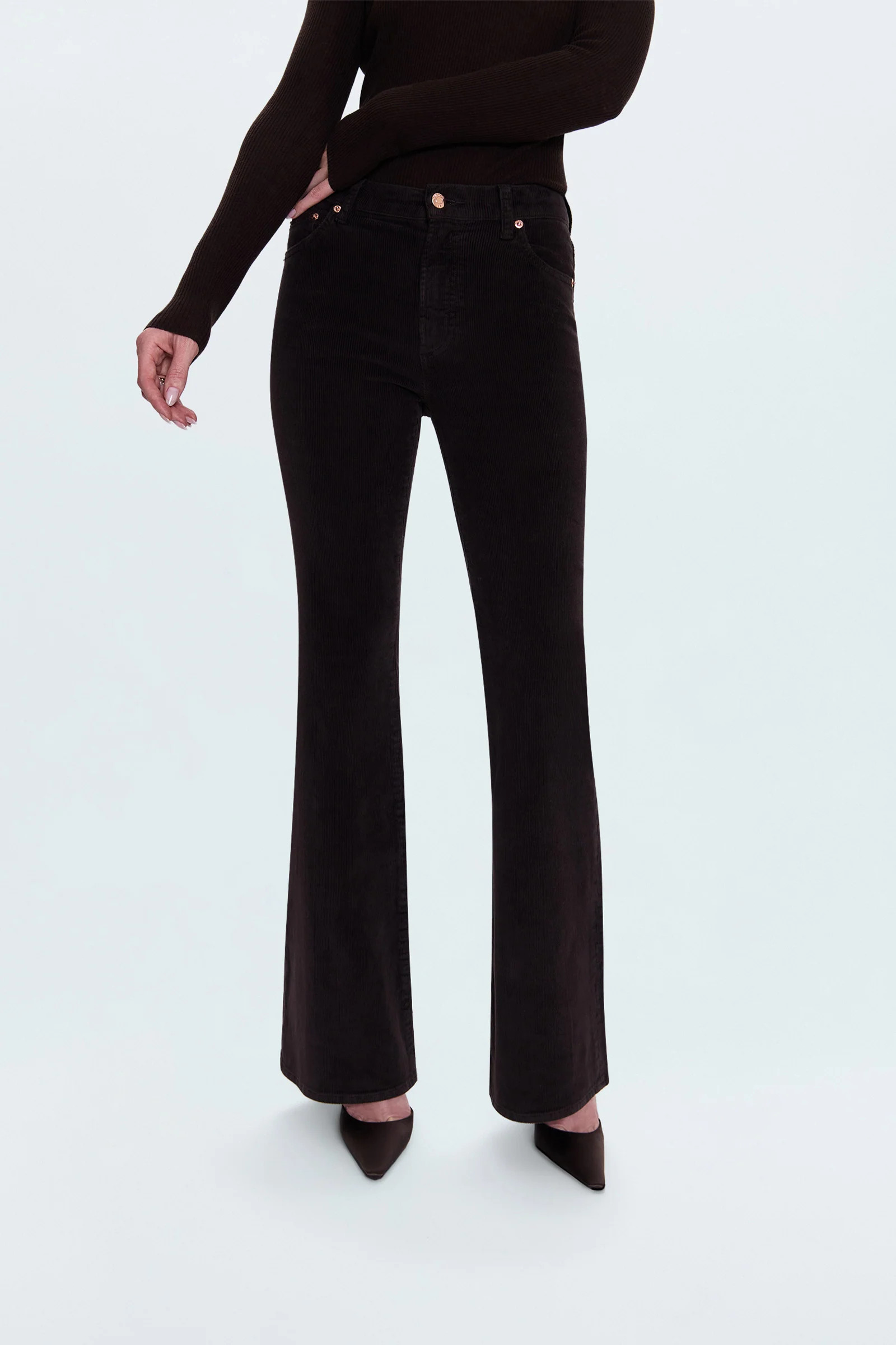 Kinsley Mid Rise Ultra Flare Pant - Mocha | Pistola Denim