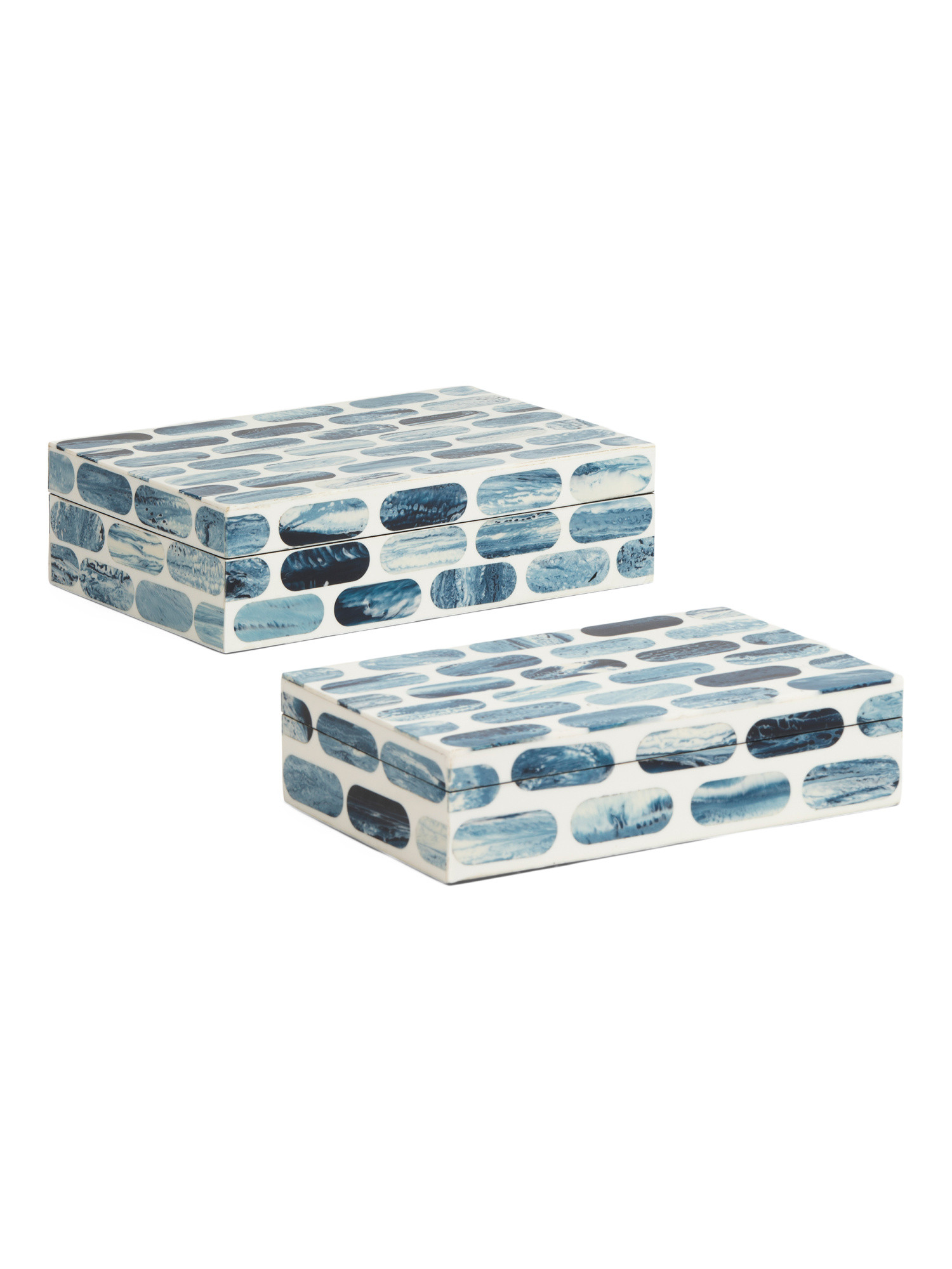 2pc Two Tone Decorative Box Set With Lids | TJ Maxx