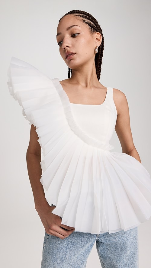 Orbit Sculptural Pleated Top | Shopbop