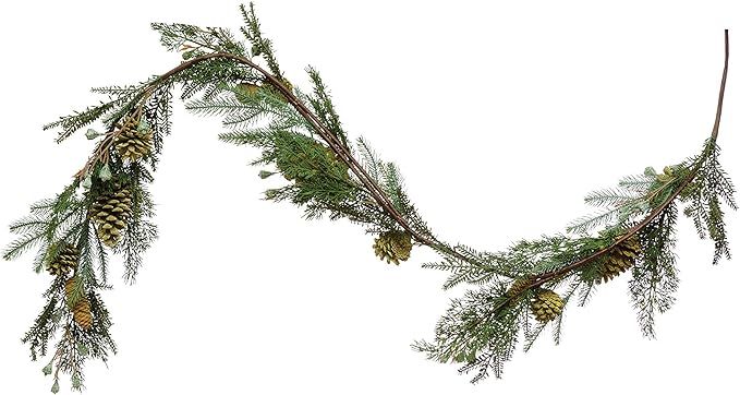 Amazon.com: Creative Co-Op 72" L Pine w/Green Flocked Pinecones Garlands, Multi : Home & Kitchen | Amazon (US)