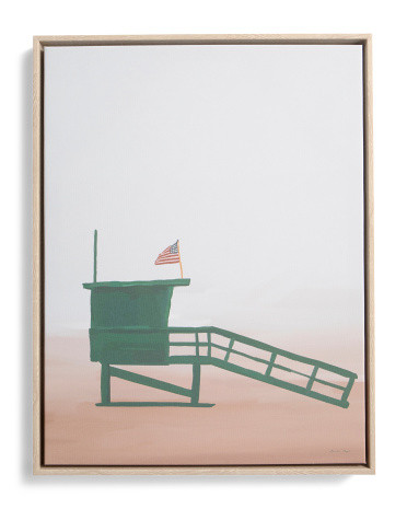 14x18 Green Lifeguard Station With Flag Wall Art | TJ Maxx