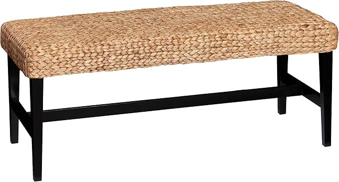 SEI Furniture Bench, Black, Natural | Amazon (US)