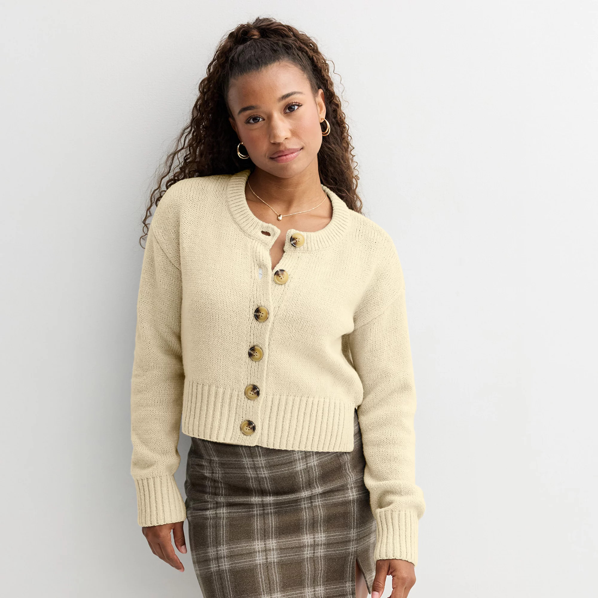 Juniors' SO® Crewneck Cardigan | Kohl's