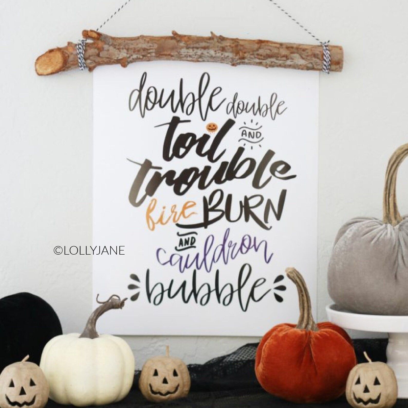 Double Double Toil Trouble Halloween printable art - INSTANT DOWNLOAD digital printable art | hal... | Etsy (US)