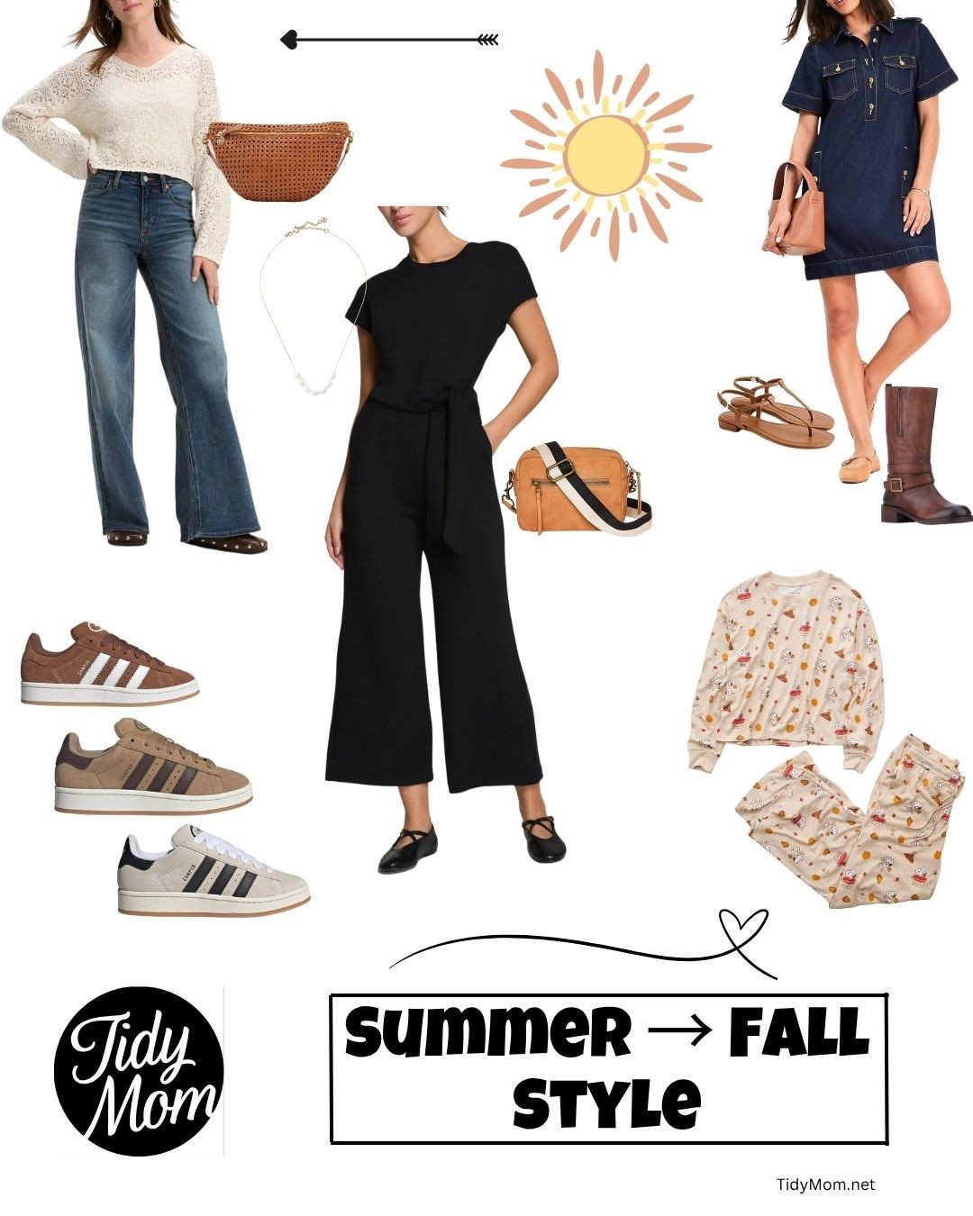 OOTD! A few picks that will take me thru summer to fall🍂

These jeans I wear on repeat with my Adidas campus shoes, and a Clare V grande fanny goes with everything, a darling denim dress with sandals or boots. The best fall Snoopy pj set. A comfy jumpsuit Take Off Technology makes bathroom breaks a breeze


#LTKStyleTip #LTKPetite #LTKOver40