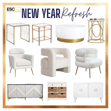 New Year Refresh 

2 Piece Coffee Table Set, Tall Glass Nesting Tables, Tall Frame End Table, Barrel Chair, Accent Cabinet, Solid Wood Drawer Accent Chest, Sideboard Cabinet

#LTKhome #LTKFind #LTKSeasonal