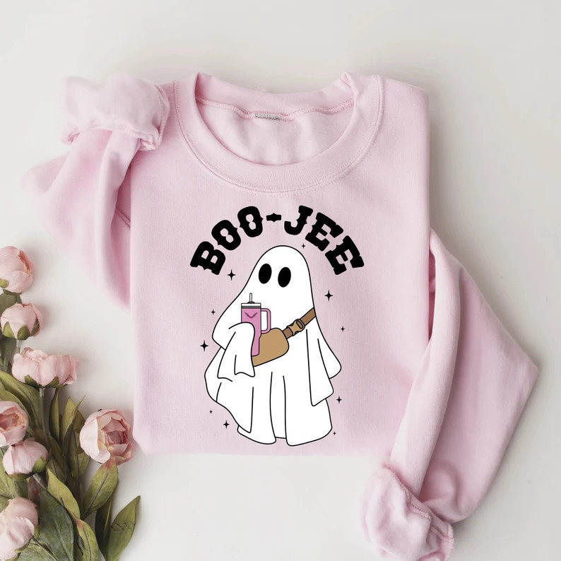 Boo Jee Sweatshirt, Cute Spooky Sweatshirt, Womens Ghost Sweatshirt, Spooky Season, Halloween Par... | Etsy (US)