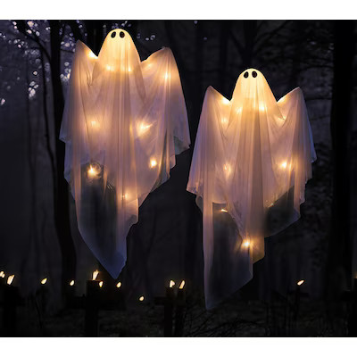 Joyfy 3.9-ft Hanging Lighted Ghost Yard decoration 2 -Pack | Lowe's