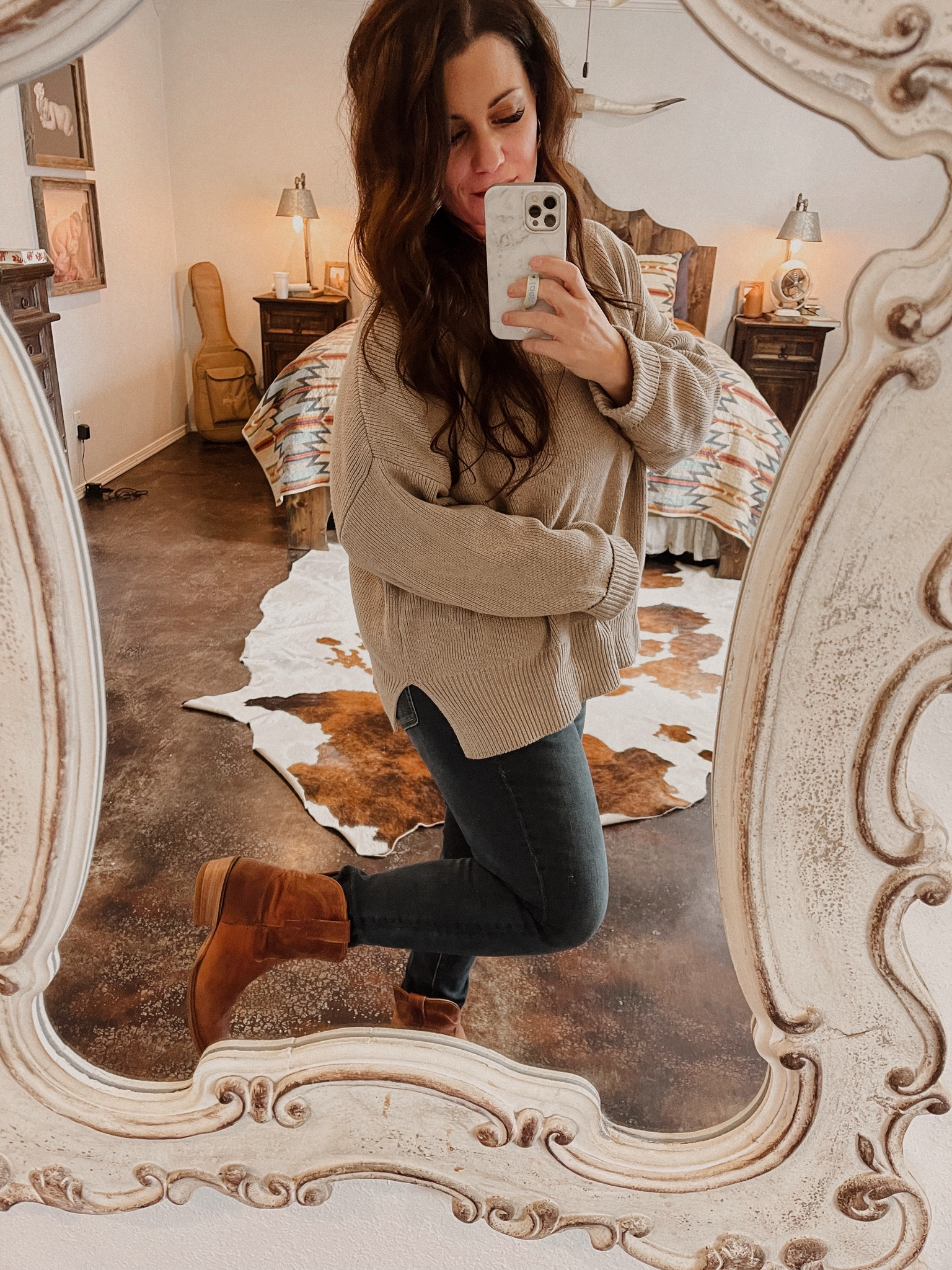 Current favorite, cozy casual outfit! I wear these Tecovas multiple times a week. 🤎

#LTKstyletip