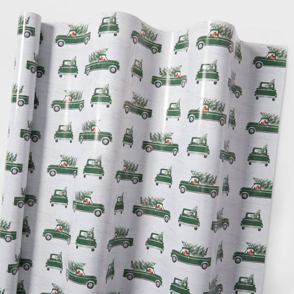 155 sq ft Green Truck Gift Wrap - Wondershop™ | Target
