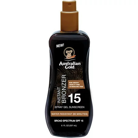 Australian Gold Spray Gel Sunscreen with Instant Bronzer SPF 15 8 oz | Walmart (US)