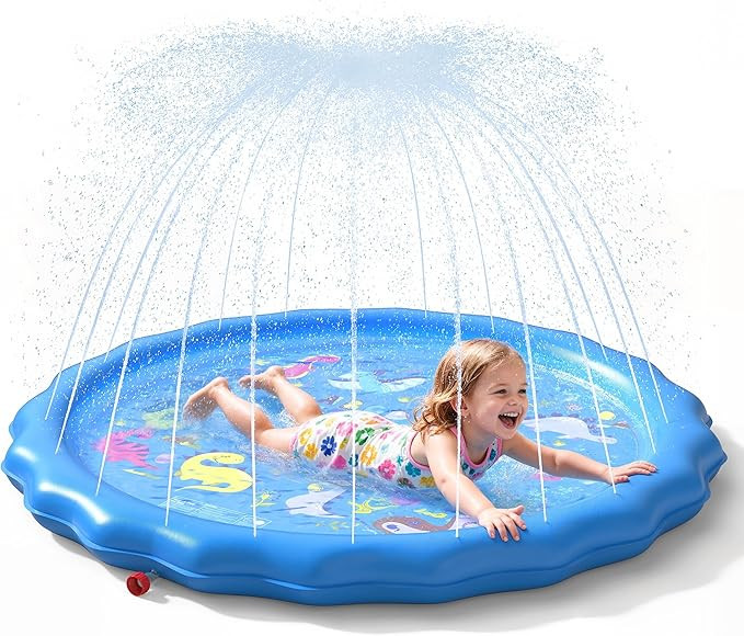 QPAU Splash Pads for Toddlers 1-3, Durable 67" Baby Splash Pad, Outdoor Sprinkler for Kids Toddle... | Amazon (US)