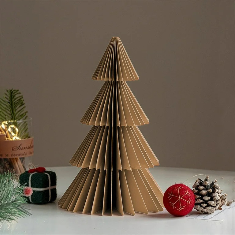 Foldable Paper Christmas Tree Decoration Reusable Tabletop Holiday Ornament Modern Festive Home D... | Walmart (US)