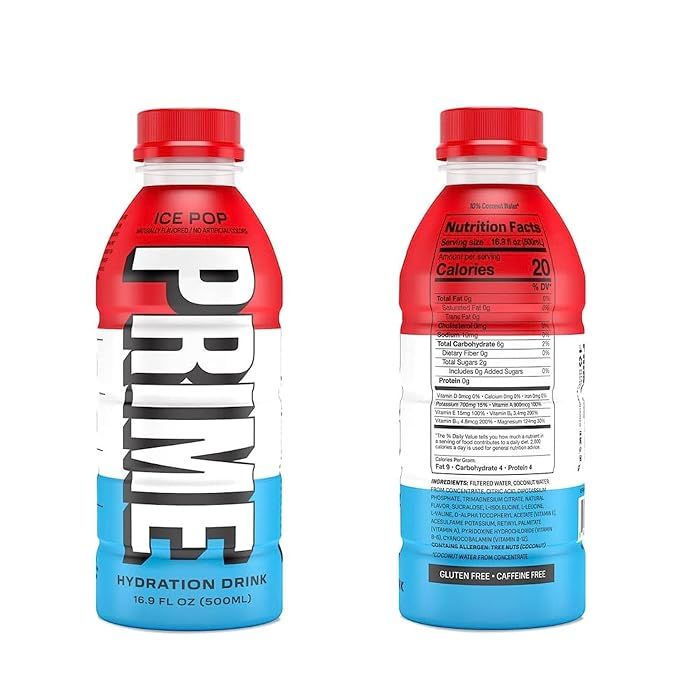 Prime Hydration Sports Drink and Electrolyte Beverage - 2 Pack (Ice Pop) | Amazon (US)