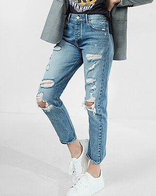 Express Womens High Waisted Original Ripped Vintage Skinny Jeans | Express