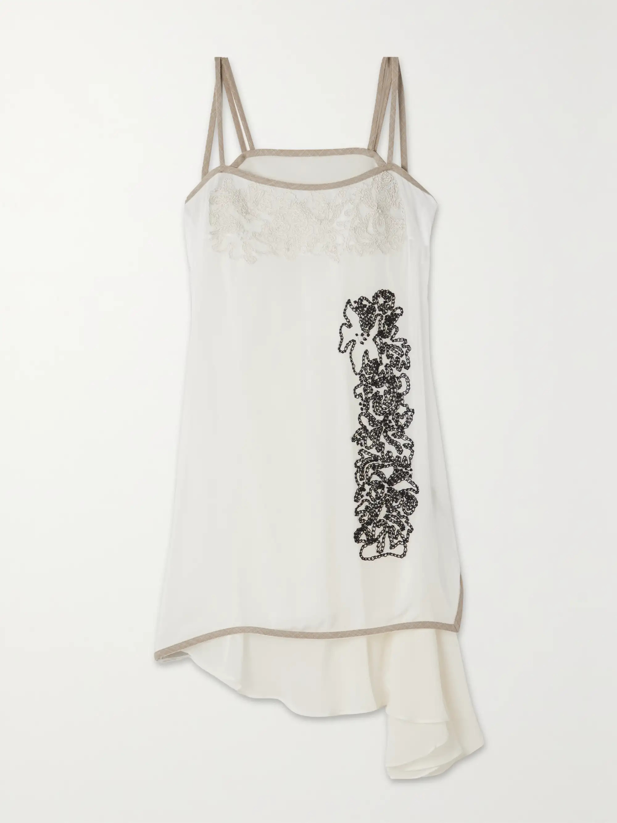 Embroidered silk-crepe mini dress | NET-A-PORTER (US)