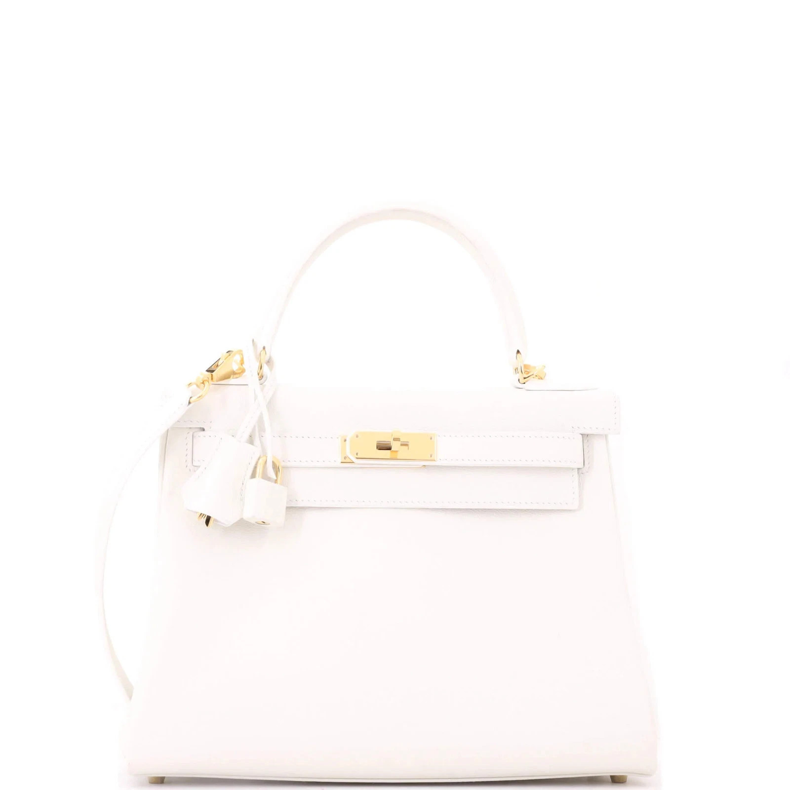 Hermes Kelly Handbag White Evercolor with Gold Hardware 28 | eBay | eBay US
