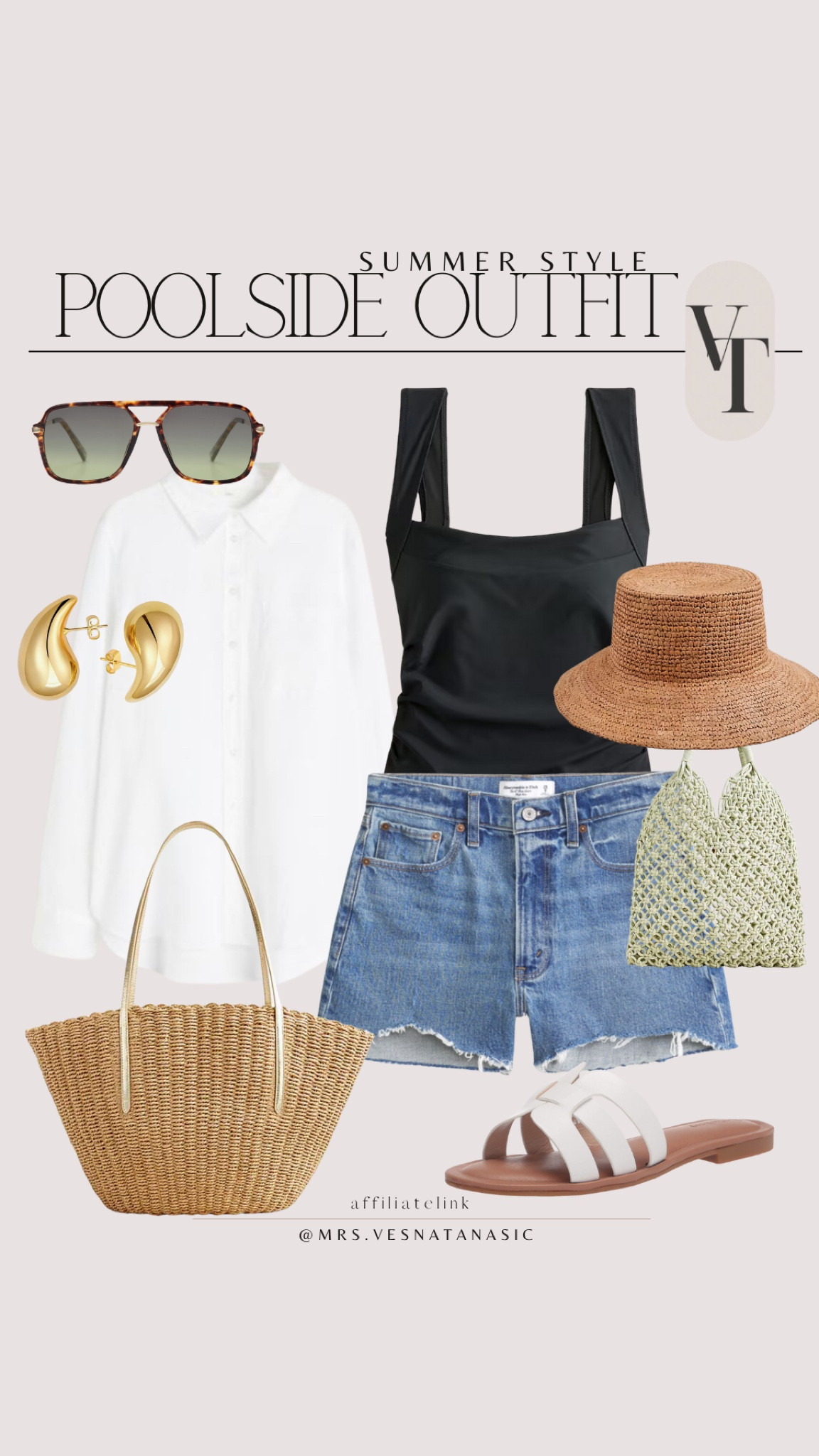 Poolside summer outfit idea! Also great for vacation beach and resort wear! Makes for an easy swimsuit cover up. 

Beach, poolside, outfit idea, swimsuit, summer, bag, denim, shorts, Abercrombie, J.Crew, H&M, hat, Amazon fashion, sunglasses, sandals, vacation outfit, summer outfit, 

#LTKMidsize #LTKSwim #LTKSummerSales