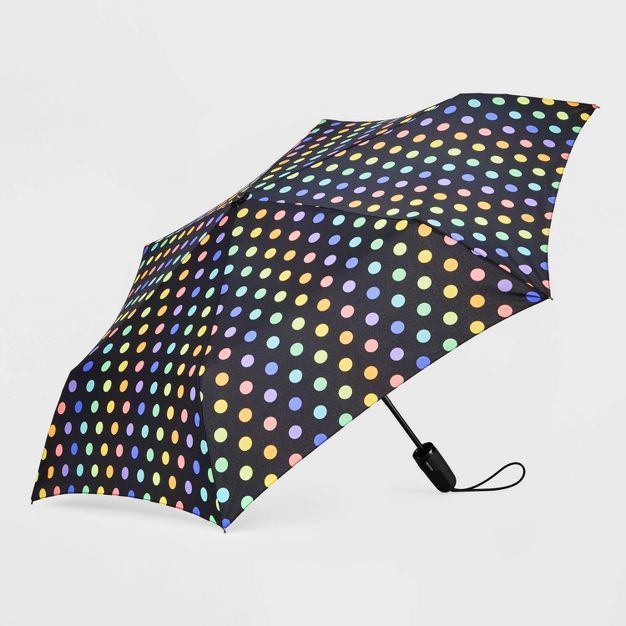 ShedRain Polka Dots Auto Open Auto Close Compact Umbrella - Multidots | Target