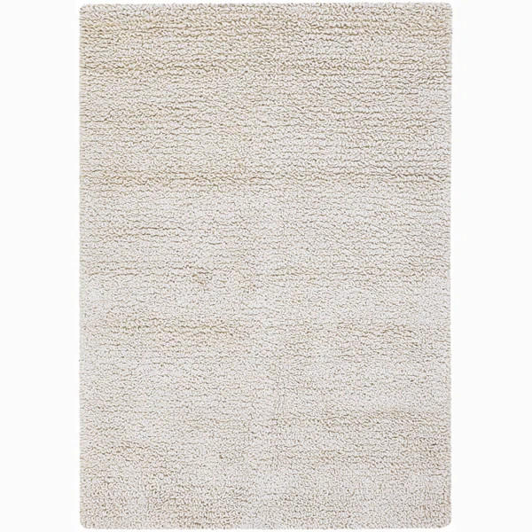Illings Authentic Hand-Woven Cream Modern Wool Viscose Shag Area Rug | Wayfair North America