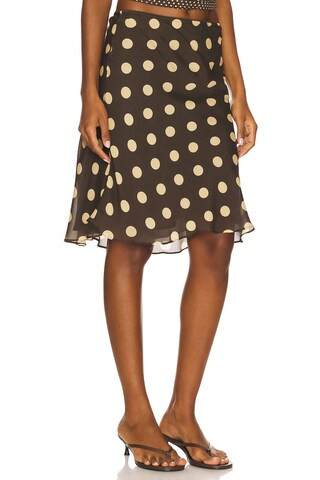 With Jean Penny Skirt in Yellow Dot from Revolve.com | Revolve Clothing (Global)