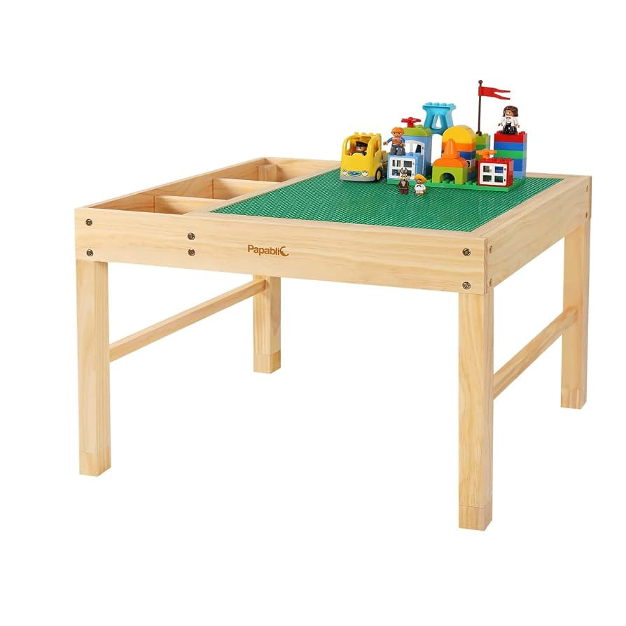 Papablic 2 in 1 Kid Activity Table with Large Storage for Older Kids Compatible with Lego Buildin... | Amazon (US)