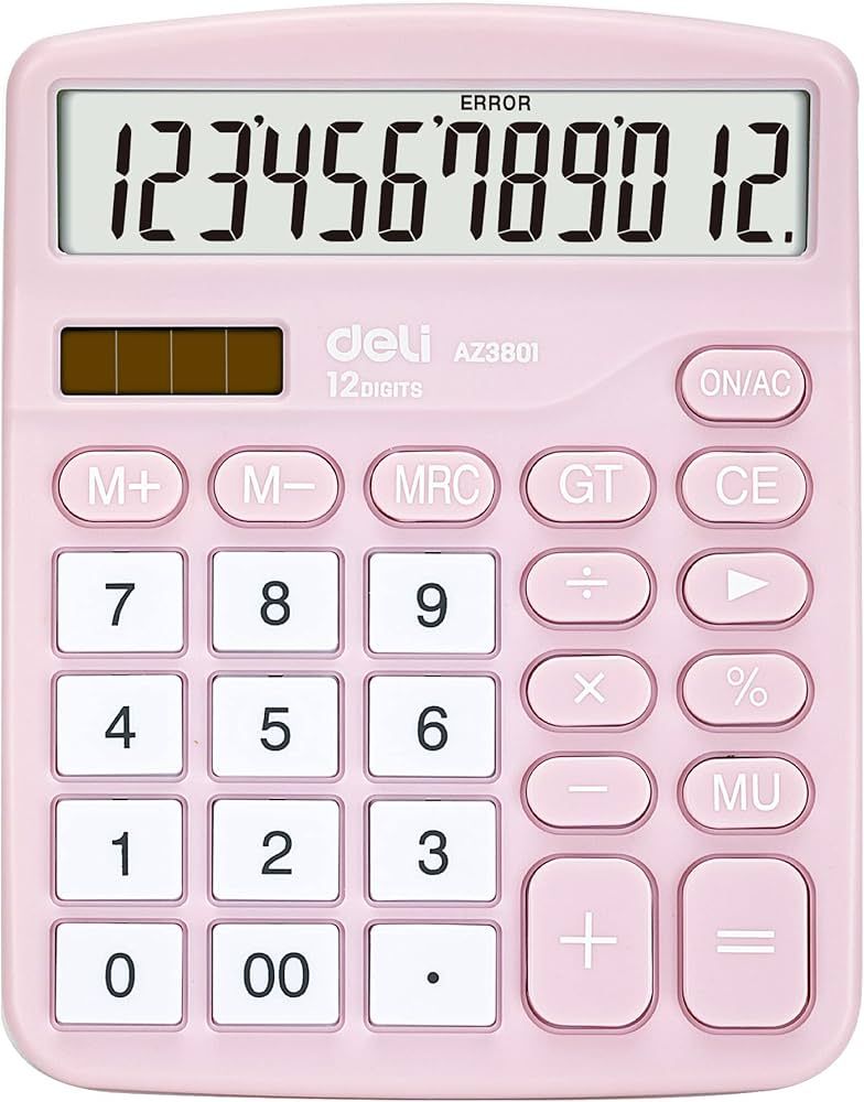 Calculator, Deli Standard Function Desktop Calculators with 12 Digit Large LCD Display and Sensit... | Amazon (US)