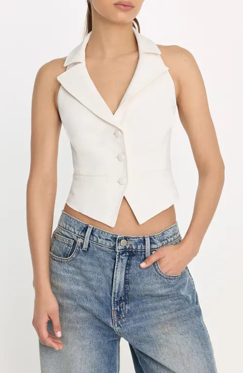 Good American Luxe Suiting Halter Vest in Soft Shell at Nordstrom, Size 3X-Large | Nordstrom