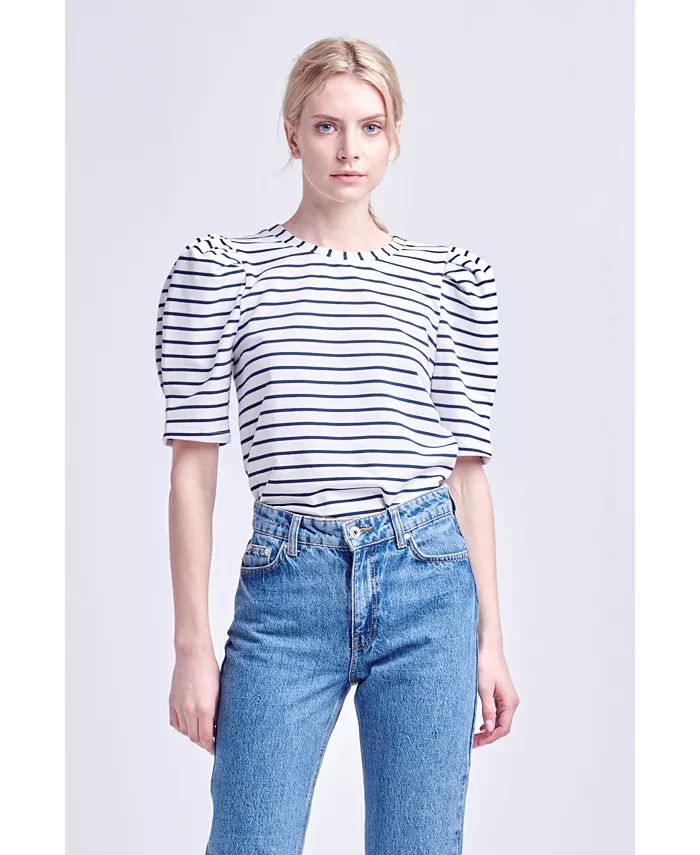 Women's Stripe Knit T-Shirt | Macy's