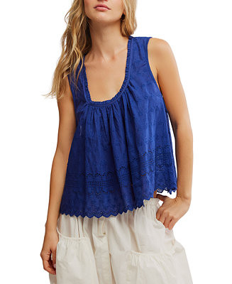Free People Women's Marina Cotton Eyelet Tank Top  - Macy's | Macy's