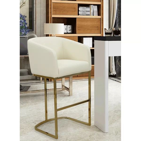 Stevan Bar & Counter Stool in Gold Frame | Wayfair North America