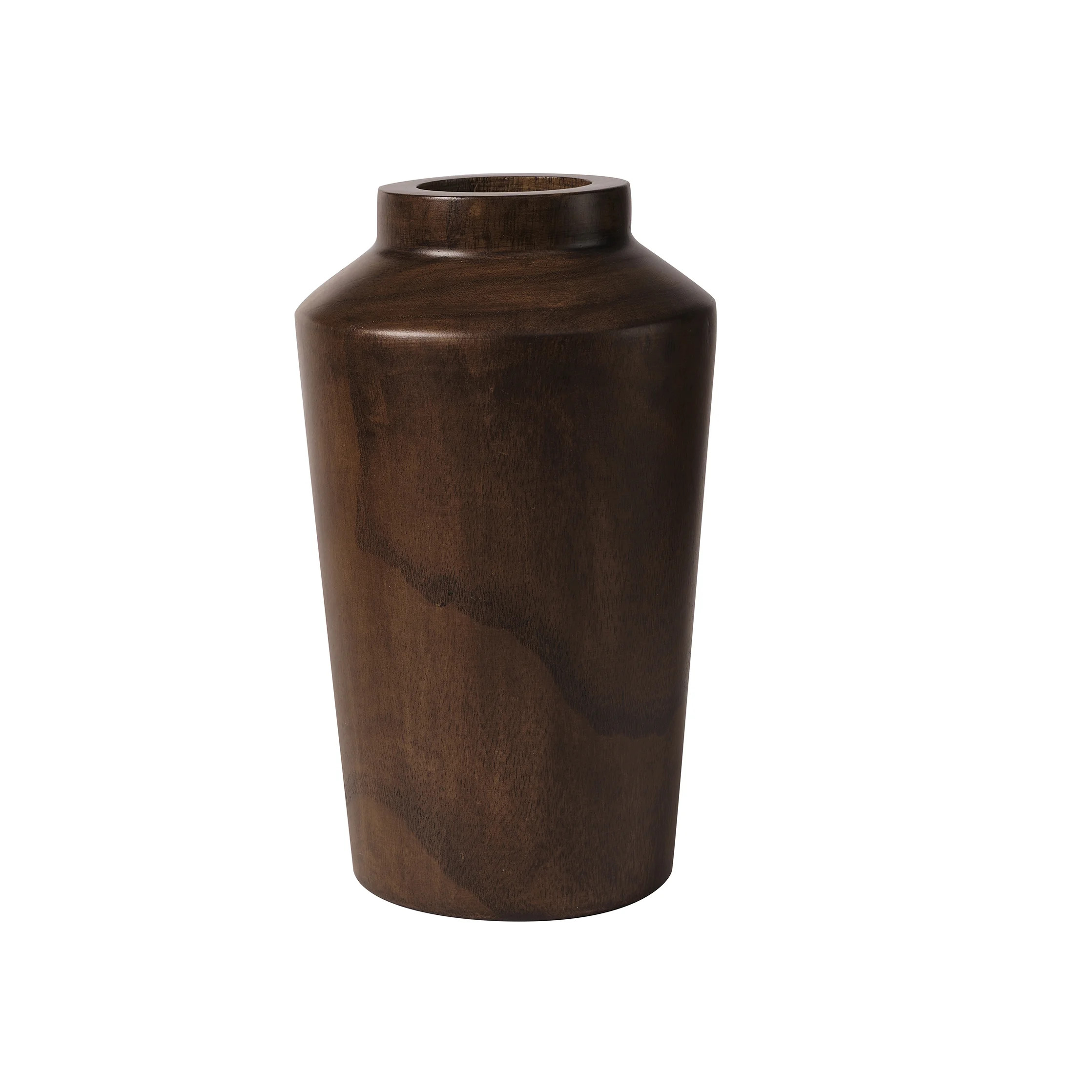 Better Homes & Gardens Brown 10" Paulownia Wood Angular Tall Vase | Walmart (US)