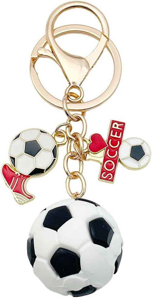 3D Soccer Keychain,Trophy Charm Keychain Gifts Funny for Men Women, Key Chains, Car keyrings- Val... | Amazon (US)