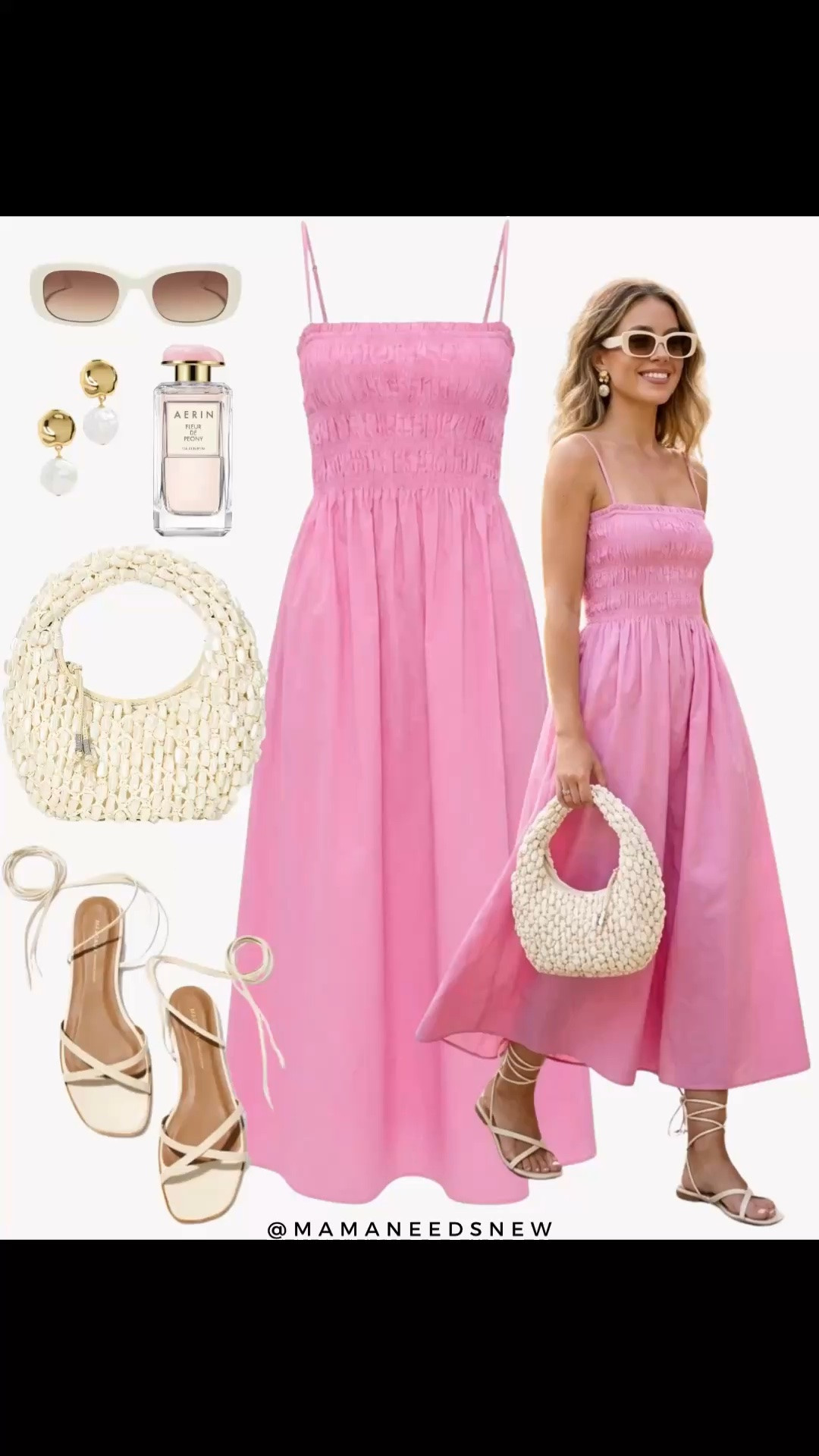 A summer outfit with a dress, beaded bag, wrap sandals 🌸

#LTKootd #LTKSeasonal #LTKSaleAlert