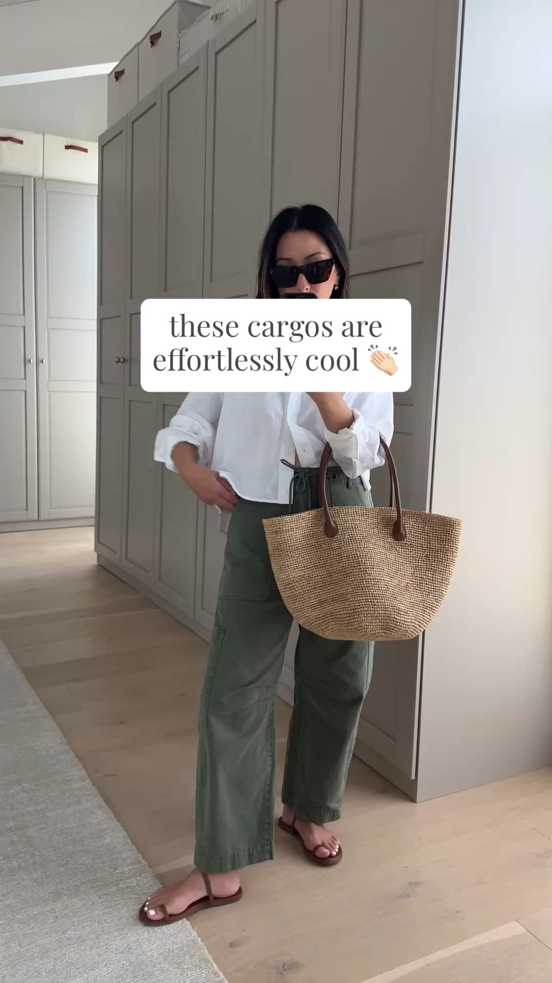 These cargo pants are just so effortlessly cool. Love this fit. I took my larger size,  it you can easily wear your true size (these are a bit big). 

Le Bop linen shirt small
Pistola pants petite 25 - regular is petite-friendly as well
Tkees phoebe sandals 5
Aritzia tote - sold out 
Celine sunglasses 
Dorsey James necklace 15”
Electric Licks earrings

summer outfits, summer style, petite style

#LTKmomlife #LTKootd #LTKPetite