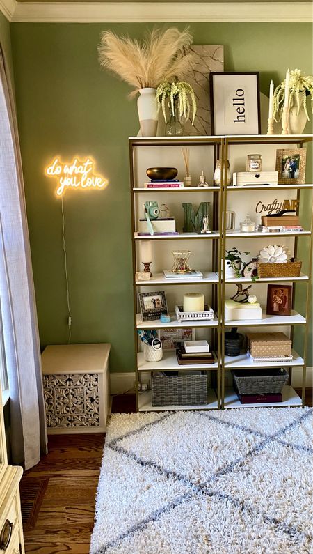 Found the perfect place for my “Do what you love” neon sign from Amazon. I hung it in my newly redesigned home office!

These gorgeous white and gold bookshelves are on sale now! 

#LTKSaleAlert #LTKHome #LTKFindsUnder100