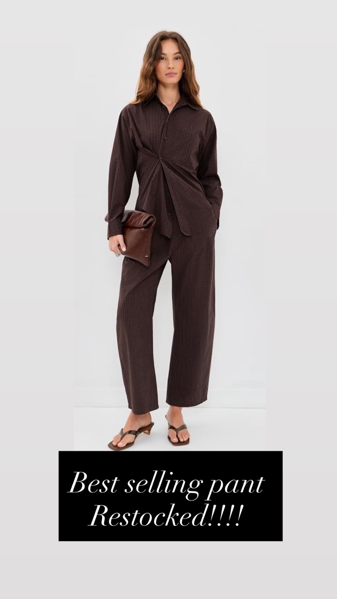 Best selling chocolate brown drawstring pant from pistols back in stock — daily edit cover from Found by Em