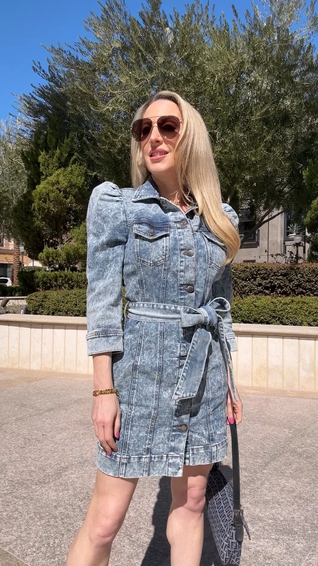 Fall outfit, Fall dress, denim dress, festival outfit: this long sleeve denim dress with its puff sleeve is a slightly more elevated and fashion forward way to wear a denim mini dress. It comes in lots of different washes. Style this Retrofete mini dress with everything from cowboy boots to strappy heels to sneakers 💕 I’ve linked it from lots of places as it’s selling out fast!!!

#LTKSeasonal #LTKVideo #LTKStyleTip