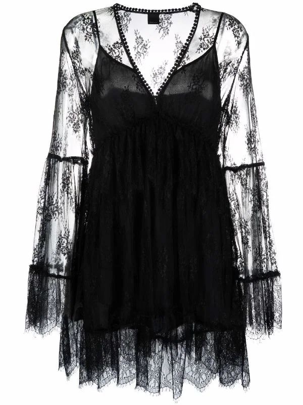 lace-overlay dress | Farfetch Global