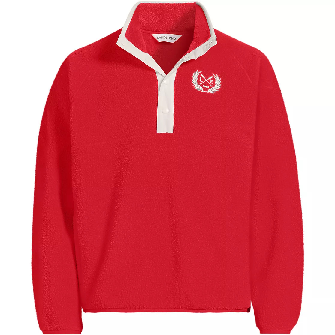 Unisex Snap Neck Fleece Pullover | Lands' End (US)
