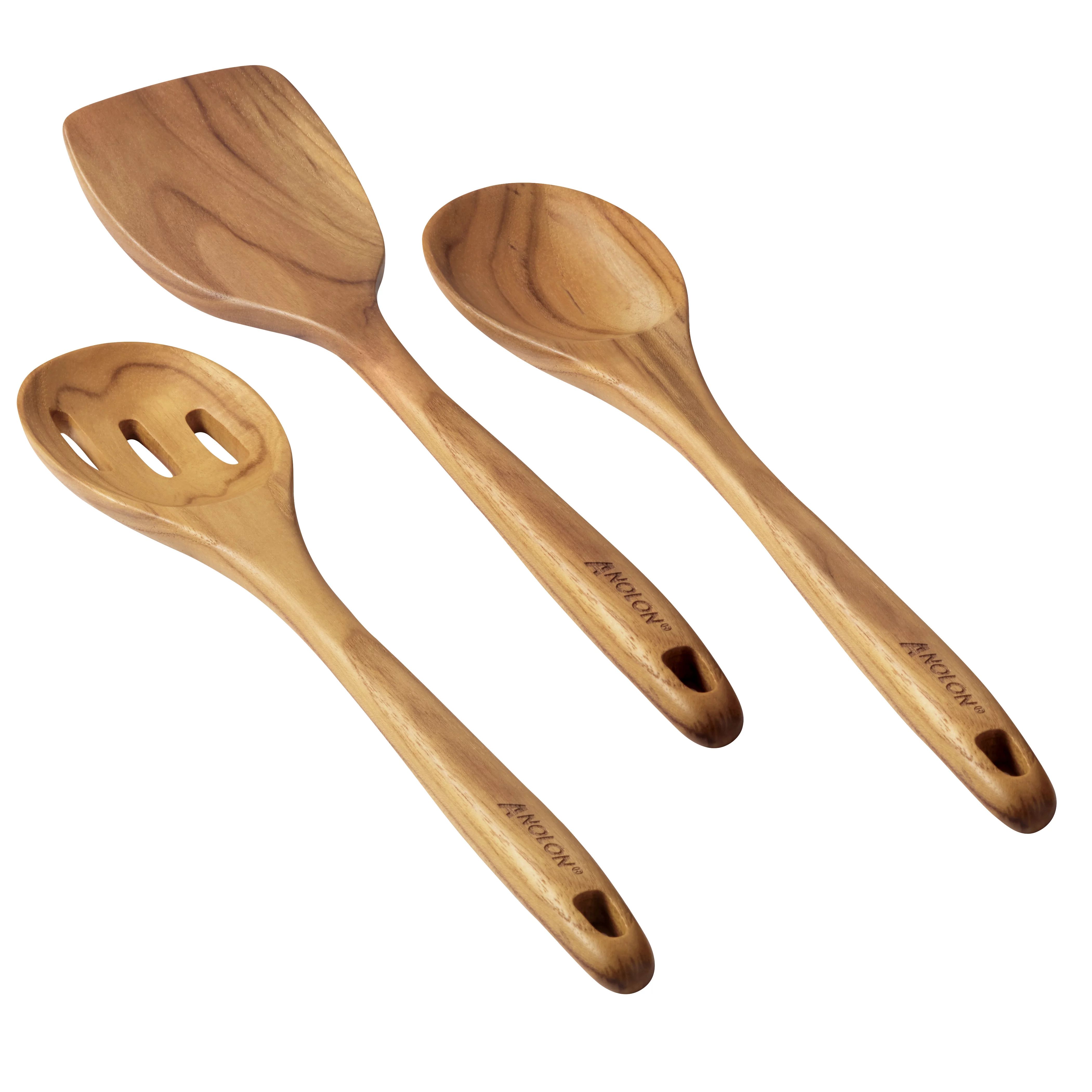 Anolon Teak Wood Tools 13-Inch Tool Set, 3-Piece - Walmart.com | Walmart (US)