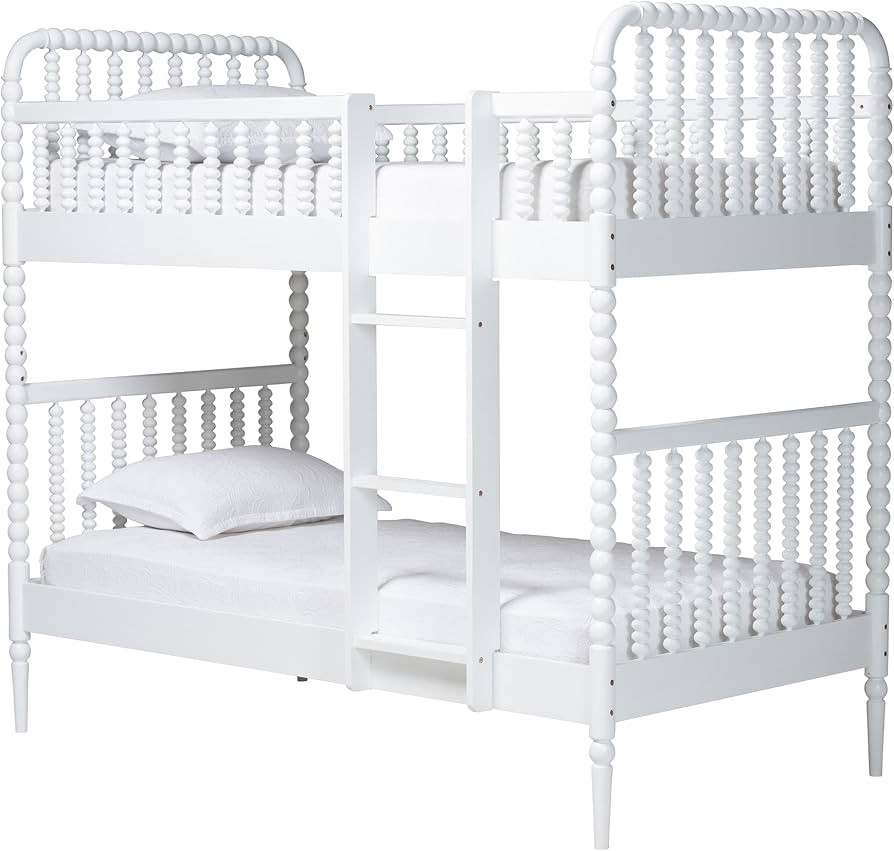 Baxton Studio Lucera Bobbin Bunk Bed with Ladder, White | Amazon (US)