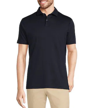 Liquid Luxury Slim Fit Solid Interlock Short Sleeve Polo Shirt | Dillard's