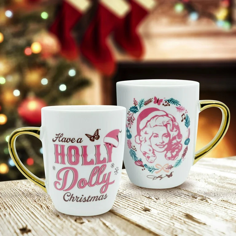 Dolly Parton 12 Ounce White Ceramic Mug with Gold Handle Featuring Her Iconic Face - Walmart.com | Walmart (US)